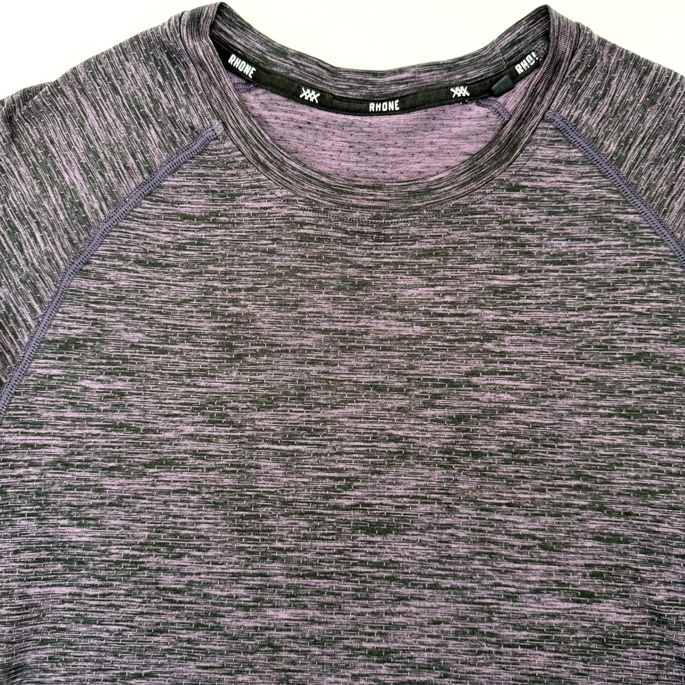 Rhone T-Shirt Mens Medium Purple Reign Short Sleeve Training Athletic Heathered